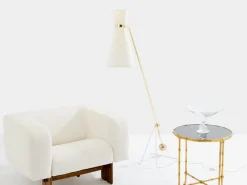 New Pamono G2 Balance Brass Metal Floor Lamp attributed to Pierre Guariche, 1951