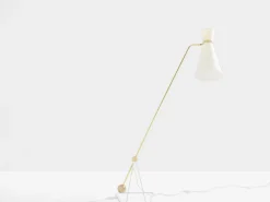 New Pamono G2 Balance Brass Metal Floor Lamp attributed to Pierre Guariche, 1951
