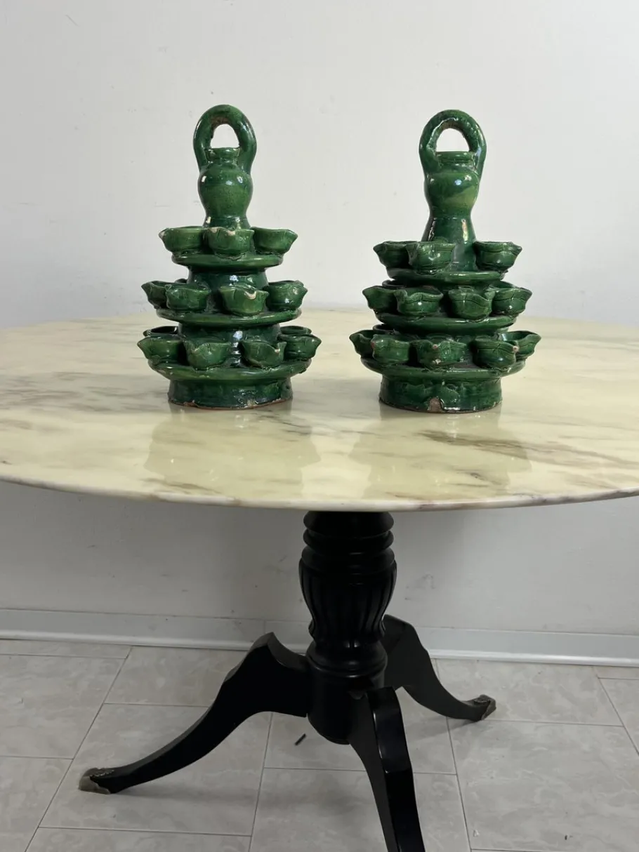 Outlet Pamono Garden Lighting in Caltagirone Ceramic, 1940s, Set of 2