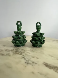 Outlet Pamono Garden Lighting in Caltagirone Ceramic, 1940s, Set of 2