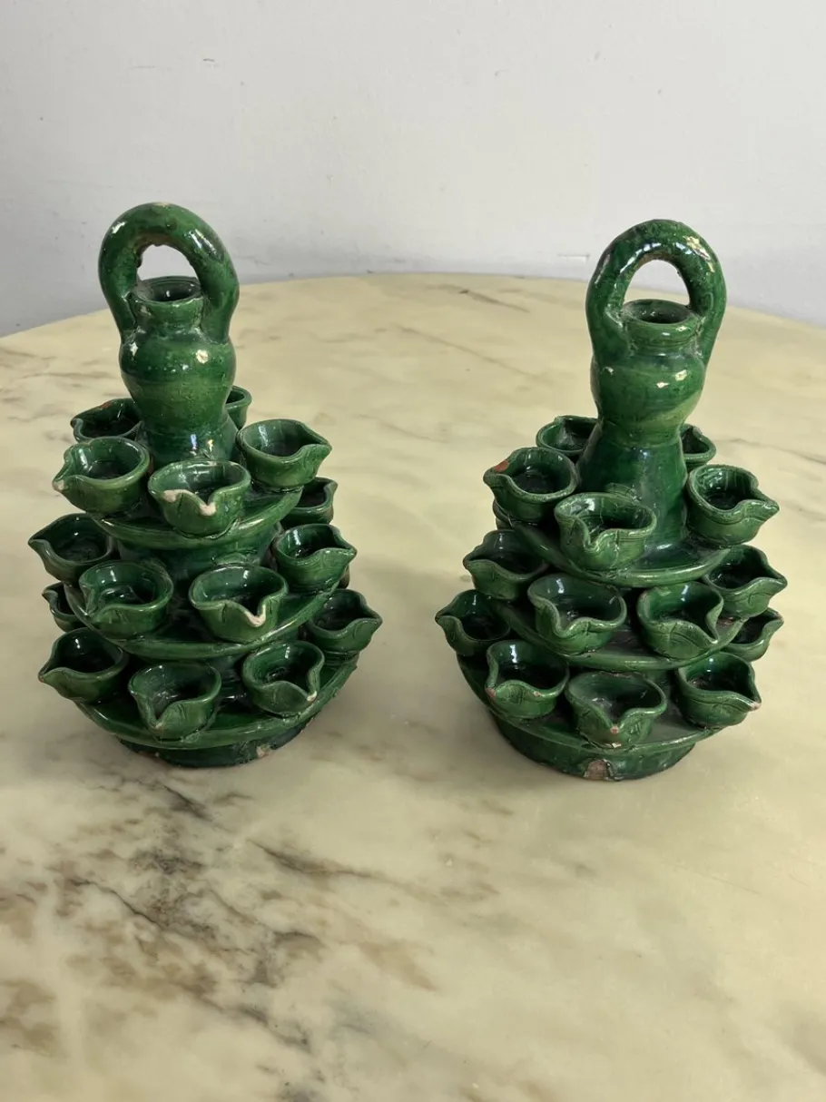 Outlet Pamono Garden Lighting in Caltagirone Ceramic, 1940s, Set of 2