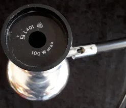 New Pamono German 2-Light Multi-Adjustable Floor Lamp with Chrome-Plated Metal Frame, Black Plastic Mount and Chrome Reflectors from Staff, 1970s