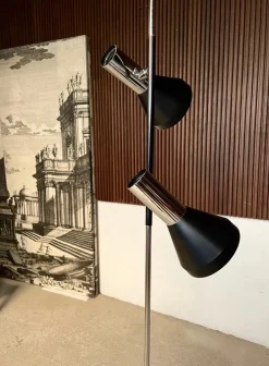 New Pamono German Minimalist Chromed Floor Lamp with Adjustable Spotlights from Hustadt Leuchten, 1960s