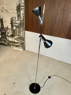 New Pamono German Minimalist Chromed Floor Lamp with Adjustable Spotlights from Hustadt Leuchten, 1960s