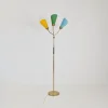 Pamono German Modern Three Flex Arms Brass Floor Lamp, 1950s