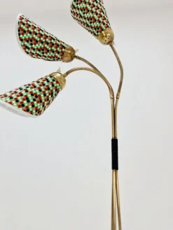 Outlet Pamono German Modern Three Flex Arms Brass Floor Lamp, 1950s