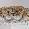 Best Pamono Gilded Brass and Crystal Glass Ceiling Light from Palwa, Germany, 1970s