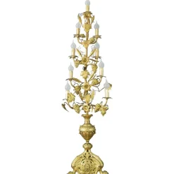 Sale Pamono Gilt Brass and Bronze Electrified French Candelabra