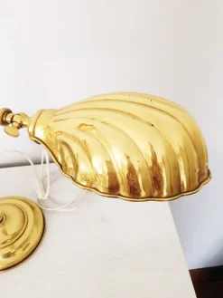 Best Pamono Gilt Brass Shell Shaped Flexo Lamp, 1950s