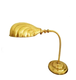 Best Pamono Gilt Brass Shell Shaped Flexo Lamp, 1950s