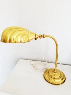 Best Pamono Gilt Brass Shell Shaped Flexo Lamp, 1950s