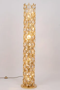 New Pamono Gilt Jewel Floor Lamp in the style of Sciolari attributed to Palwa, Germany, 1960s