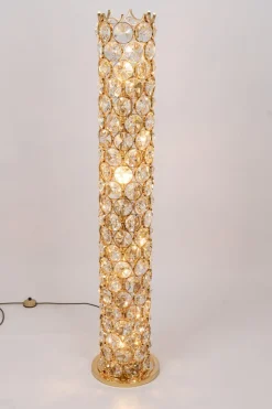 New Pamono Gilt Jewel Floor Lamp in the style of Sciolari attributed to Palwa, Germany, 1960s