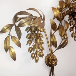 Best Pamono Gilt Metal Palm Tree Wall Light by Hans Kögl, 1970s, Set of 2