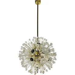 Best Pamono Glass and Brass Sputnik Chandelier attributed to Emil Stejnar for Rupert Nikoll, 1960s
