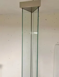 Online Pamono Glass and Chrome-Plated Steel Floor Lamp by Mauro Marzollo, 1980