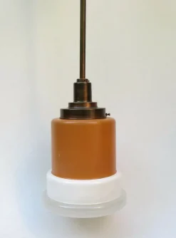 Best Pamono Glass and Copper Pendant Light from Philips, 1930s