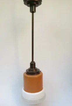Best Pamono Glass and Copper Pendant Light from Philips, 1930s