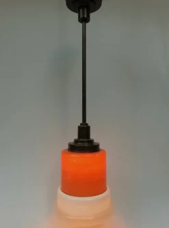 Best Pamono Glass and Copper Pendant Light from Philips, 1930s