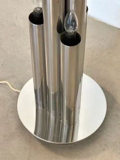 Discount Pamono Glass and Steel Floor Lamp from Mazzega, 1970s