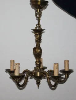 Best Pamono Gold Bronze Chandelier, 1890s