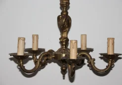 Best Pamono Gold Bronze Chandelier, 1890s