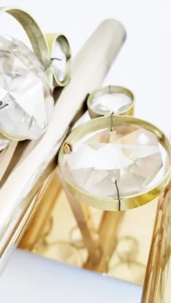 Best Pamono Gold-Plated Brass and Crystal Wall Light by Gaetano Sciolari for Palwa, 1970s