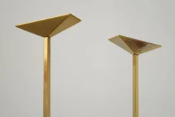 Best Pamono Gold-Plated Floor Lamp by Pierre Disderot for Verre Lumière, 1980s