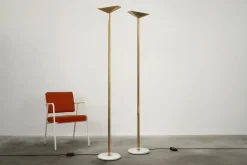Best Pamono Gold-Plated Floor Lamp by Pierre Disderot for Verre Lumière, 1980s