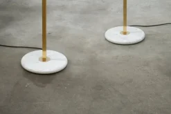 Best Pamono Gold-Plated Floor Lamp by Pierre Disderot for Verre Lumière, 1980s