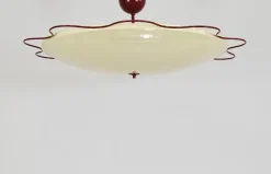 New Pamono Grand Mid-Century Flush Mount Uplight Ceiling Lamp from Filmcasino Vienna, 1950s