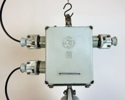 Best Pamono Grey Cast Aluminium Explosion Proof Pendant Lamp with Enameled Shade from Elektrosvit, 1970s