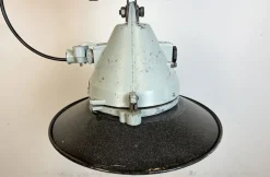 Best Pamono Grey Cast Aluminium Explosion Proof Pendant Lamp with Enameled Shade from Elektrosvit, 1970s