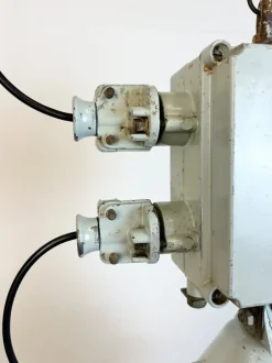 Best Pamono Grey Cast Aluminium Explosion Proof Pendant Lamp with Enameled Shade from Elektrosvit, 1970s