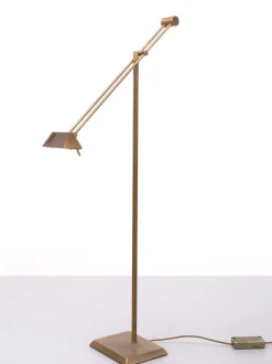 New Pamono Halogen Bronze Floor Lamp by Egon Hillebrand, Germany, 1980s