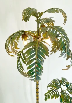 New Pamono Handmade Metal Palm Tree Floor Lamp, France, 1920s