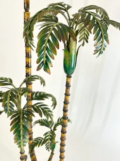 New Pamono Handmade Metal Palm Tree Floor Lamp, France, 1920s
