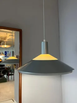 Best Pamono Hanging Lamp Model 118564 in Gray White by Louis Poulsen