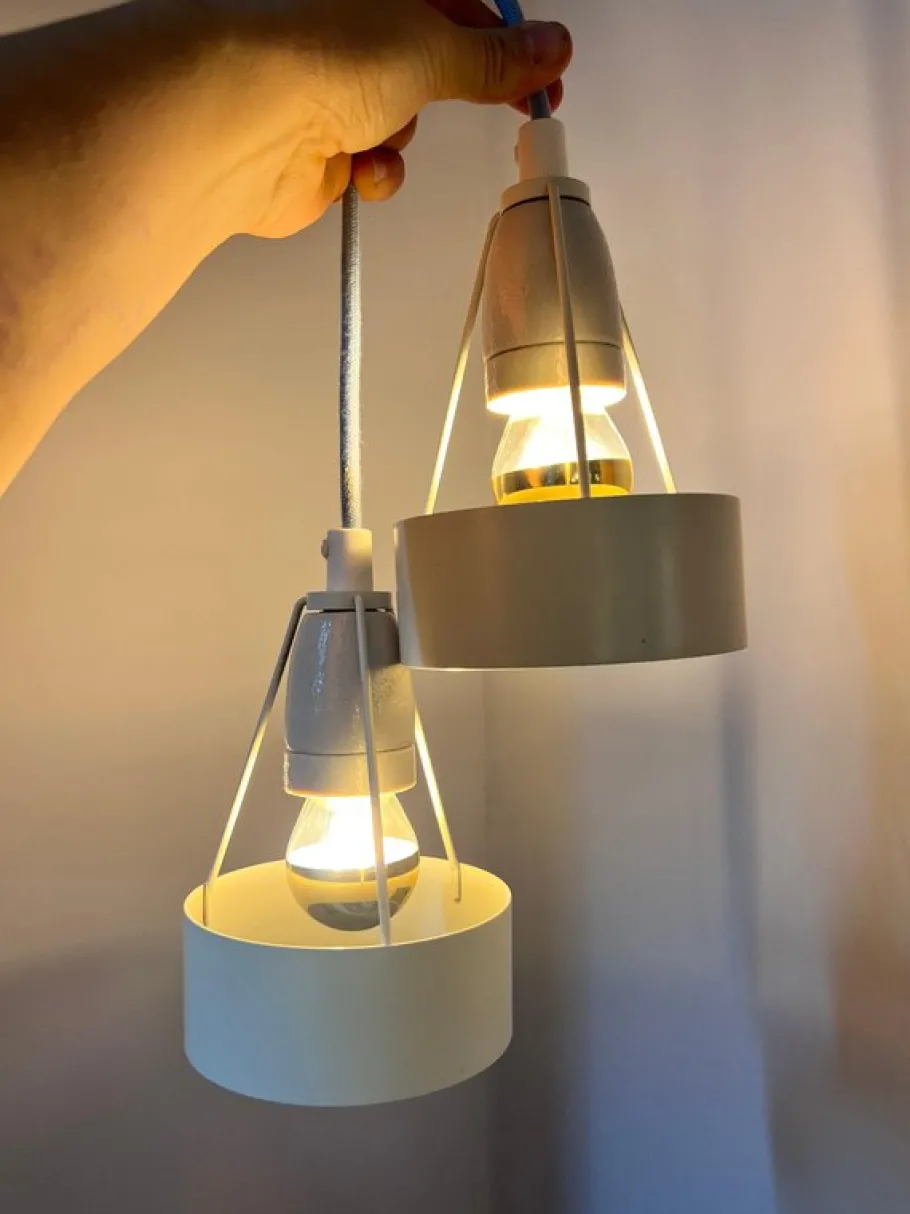 Best Pamono Hanging Lamps Type 16800 in White from Louis Poulsen, Set of 2