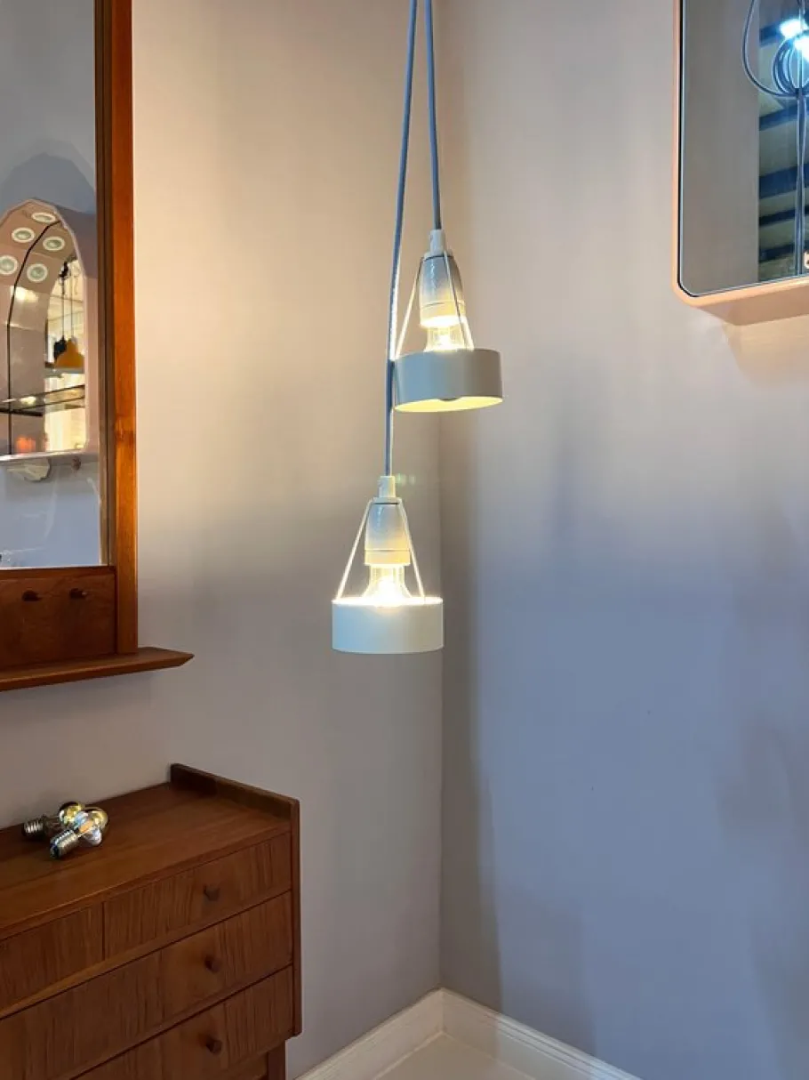 Best Pamono Hanging Lamps Type 16800 in White from Louis Poulsen, Set of 2