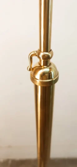 Hot Pamono Height-Adjustable and Extendable Floor Lamp with Gold Lampshade