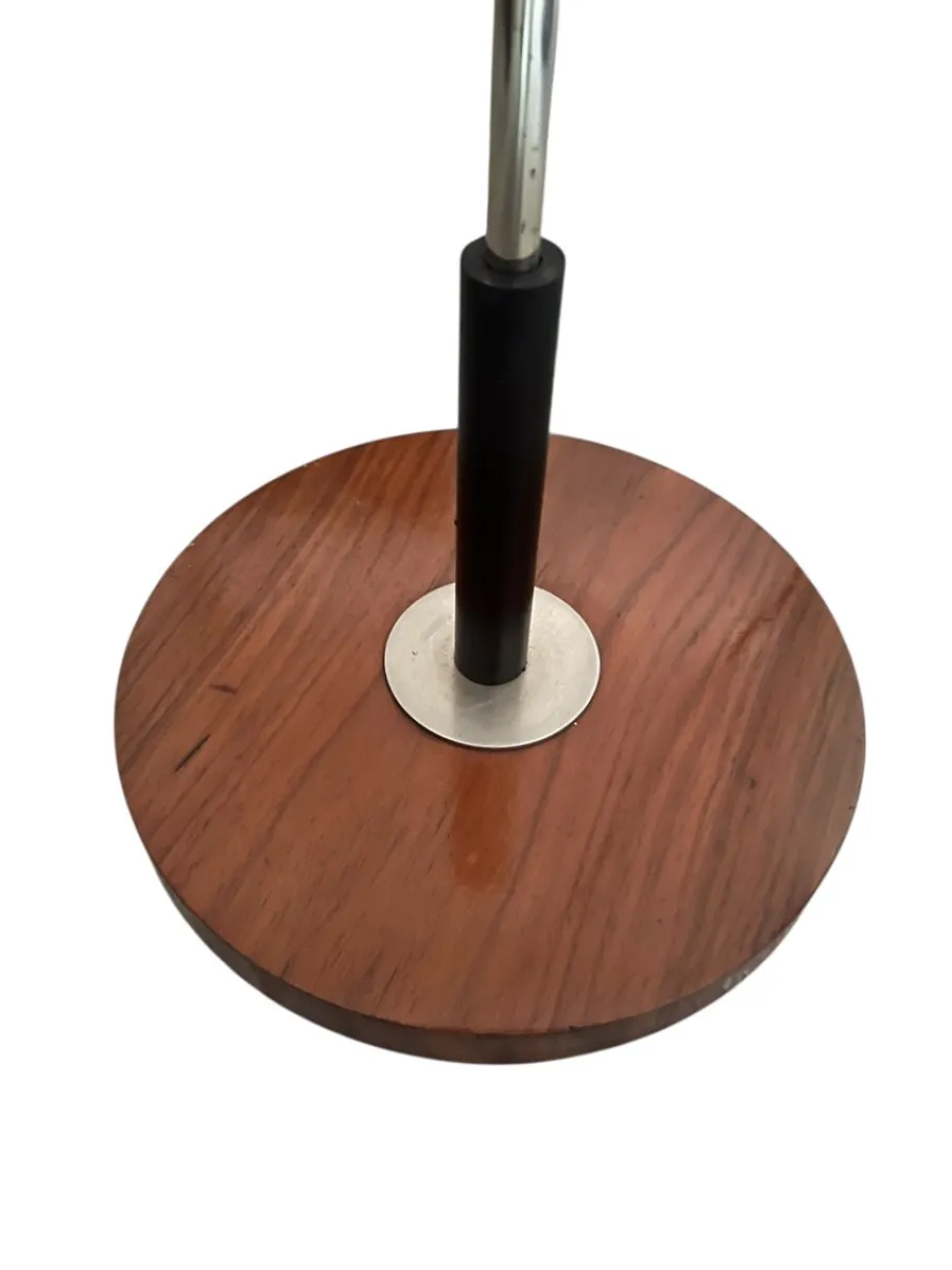 Sale Pamono Height-Adjustable Floor Lamp in Teak and Chrome-Plated Metal from Temde Leuchten, 1950s