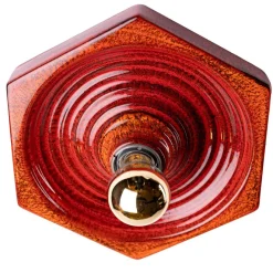 Best Pamono Hexagonal Wall Lamp in Red Orange Ceramic from Hustadt Germany, 1970s