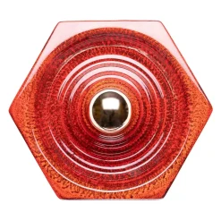 Best Pamono Hexagonal Wall Lamp in Red Orange Ceramic from Hustadt Germany, 1970s