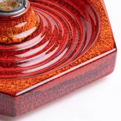 Best Pamono Hexagonal Wall Lamp in Red Orange Ceramic from Hustadt Germany, 1970s