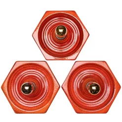 Best Pamono Hexagonal Wall Lamp in Red Orange Ceramic from Hustadt Germany, 1970s