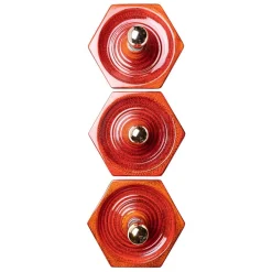 Best Pamono Hexagonal Wall Lamp in Red Orange Ceramic from Hustadt Germany, 1970s