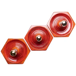 Best Pamono Hexagonal Wall Lamp in Red Orange Ceramic from Hustadt Germany, 1970s