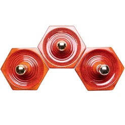 Best Pamono Hexagonal Wall Lamp in Red Orange Ceramic from Hustadt Germany, 1970s