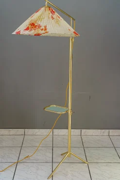 Pamono Hight Adjustable Floor Lamp with Adjustable Shelf, Vienna, 1950s